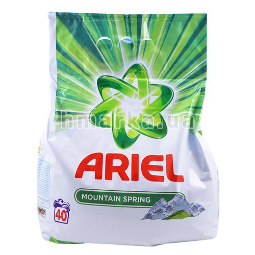 Фото Порошок Ariel Mountain Spring для белых вещей, 3 кг № 1