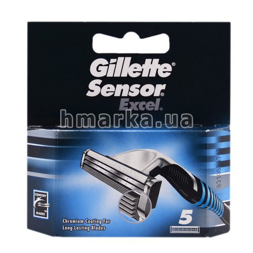 Фото Сменные кассеты для станка Gillette Sensor Excel, 5 шт. № 1