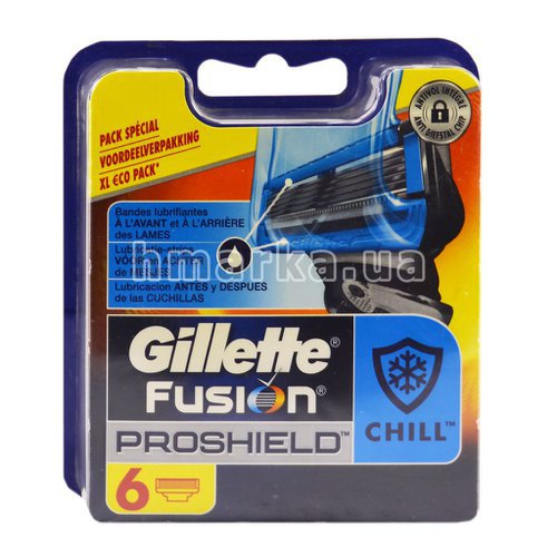 Фото Сменные кассеты для станка Gillette Fusion Proshield chill, 6 шт. № 1