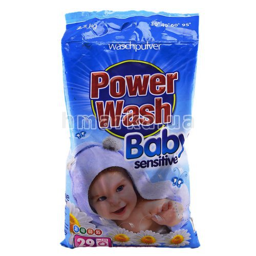 Фото Детский стиральный порошок Power Wash Baby sensitive, 2,2 кг № 1