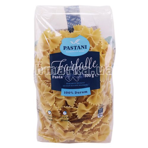 Фото Італійські макарони Pastani Farfalle з твердих сортів пшениці, 500 г № 1