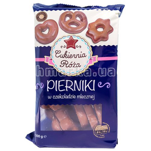 Фото Медовое печенье в молочном шоколаде Cukiernia Roza, 500 г № 1