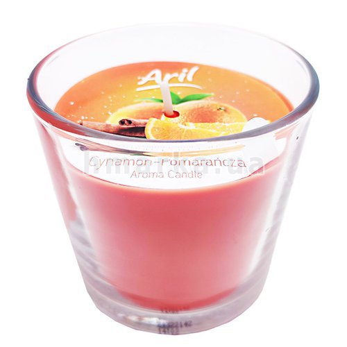 Фото Свічка ароматична Aril Апельсин з корицею у скляному стаканчику № 1