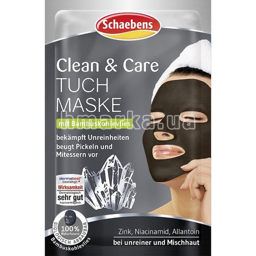 Фото Тканевая маска Schaebens Clean & Care для проблемной и комбинированной кожи с цинком, ниацинамидом и аллантоином, 1 шт. № 1