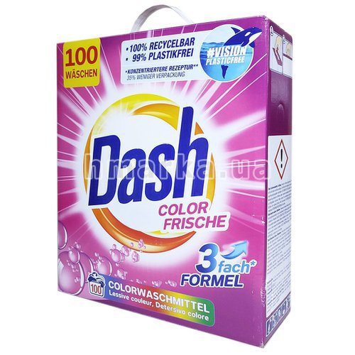 Фото Порошок для стирки цветной одежды Dash Color Frische, на 100 стирок, 6 кг № 1