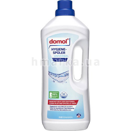 Фото Універсальна гігієнічна рідина для полоскання Domol, 18 прань, 1,5 л № 1