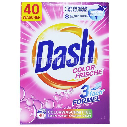 Фото Порошок для стирки цветной одежды Dash Color Frische, на 40 стирок, 2.6 кг № 3