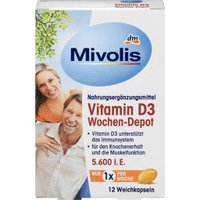 Витамин D3 Mivolis 5600 О. М. в мягких капсулах, 12 шт.