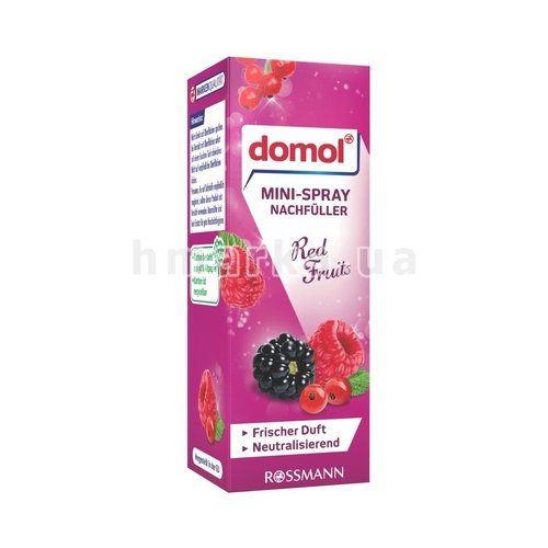 Фото Освежитель воздуха Domol мини-спрей Красные ягоды, запаска, 25 мл № 1