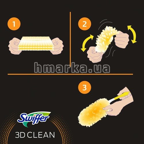 Фото Пір'яні ганчірки Swiffer для пилу Магніт для пилу 3D Clean Refill pack, 5 шт № 4
