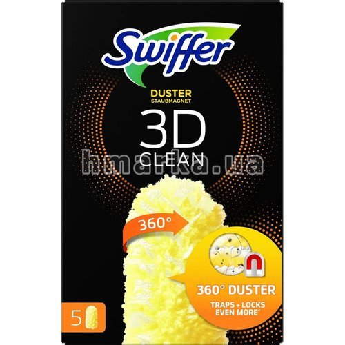 Фото Пір'яні ганчірки Swiffer для пилу Магніт для пилу 3D Clean Refill pack, 5 шт № 1