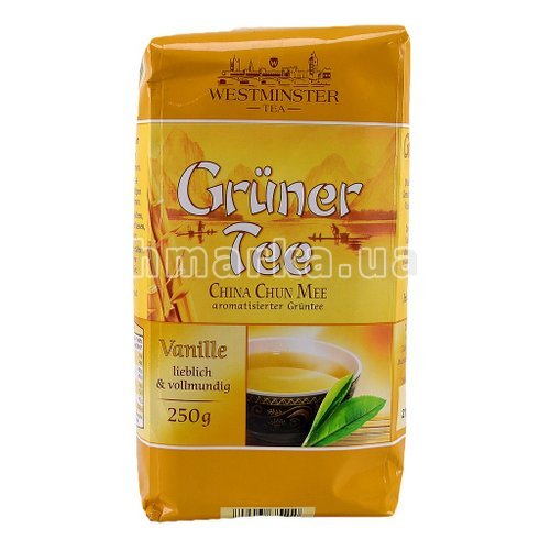 Фото Чай зелёный Westminster Grüner Tea с ароматом ванили, 250 г № 2